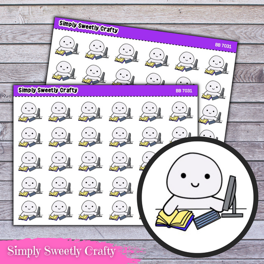 WORKING BUBBLE PERSON Character Planner Stickers