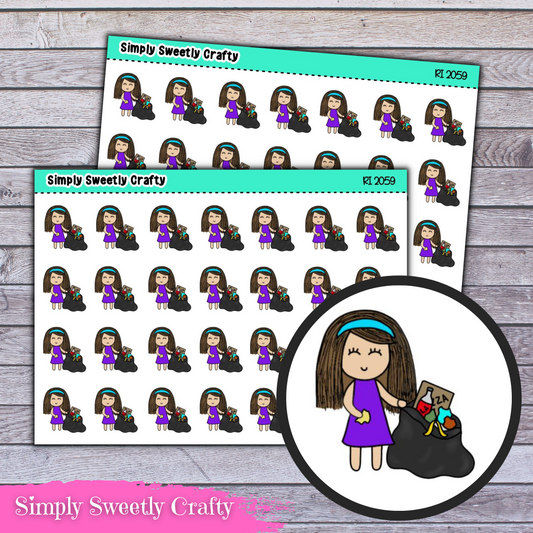 TRASH DAY "CAROLINE" Character Planner Stickers