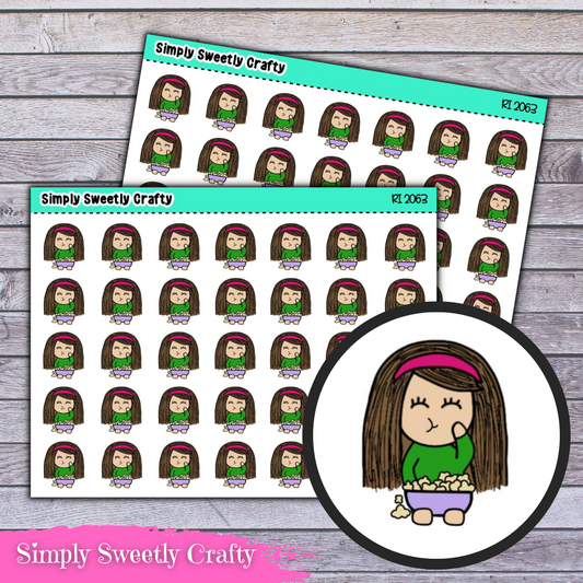 POPCORN "CAROLINE" Character Planner Stickers