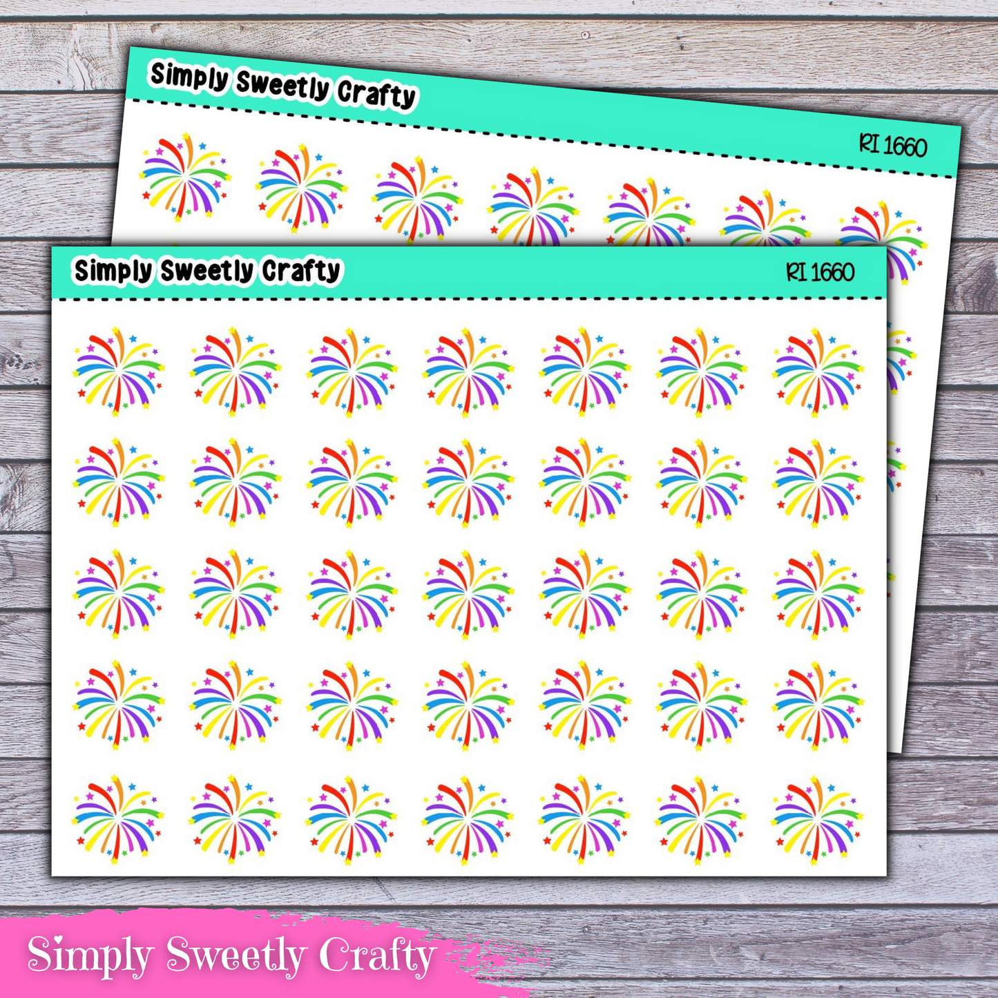 RAINBOW FIREWORKS Icon Planner Stickers