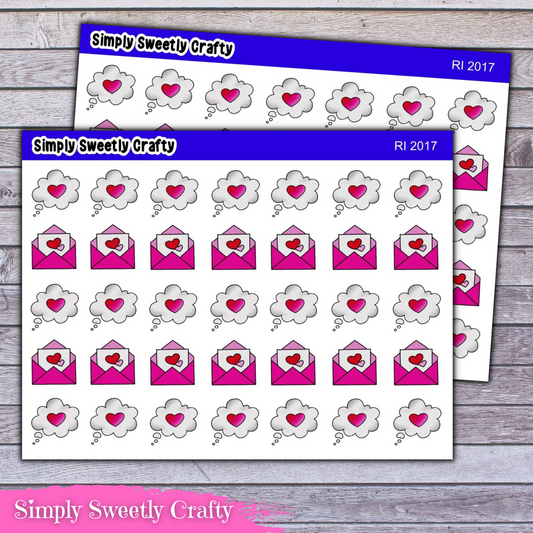 VALENTINE MAIL Icon Planner Stickers