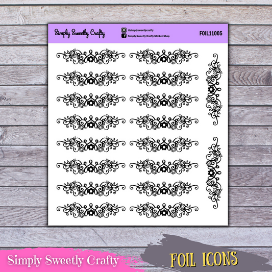 FLORAL DIVIDER Foil Planner Stickers [FOILED]