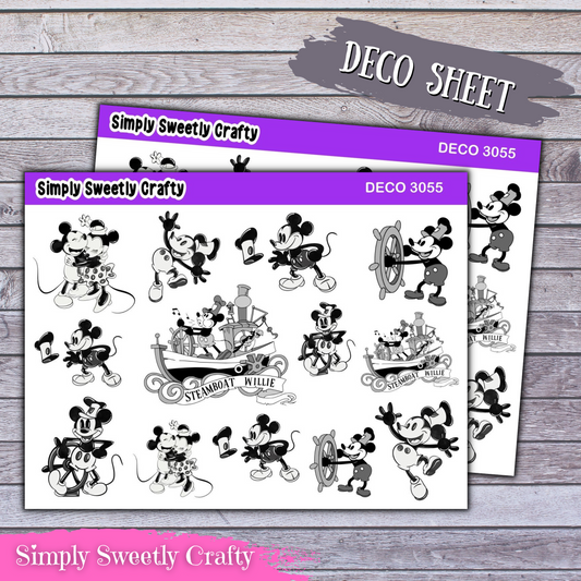 STEAMBOAT WILLIE Deco Planner Stickers