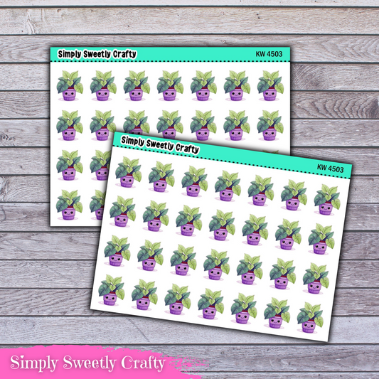 FERN HOUSEPLANT Kawaii Planner Stickers