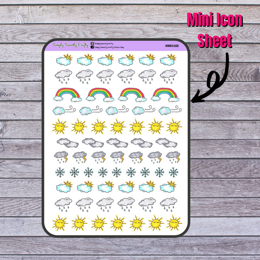 WEATHER Sketch Icon Planner Stickers