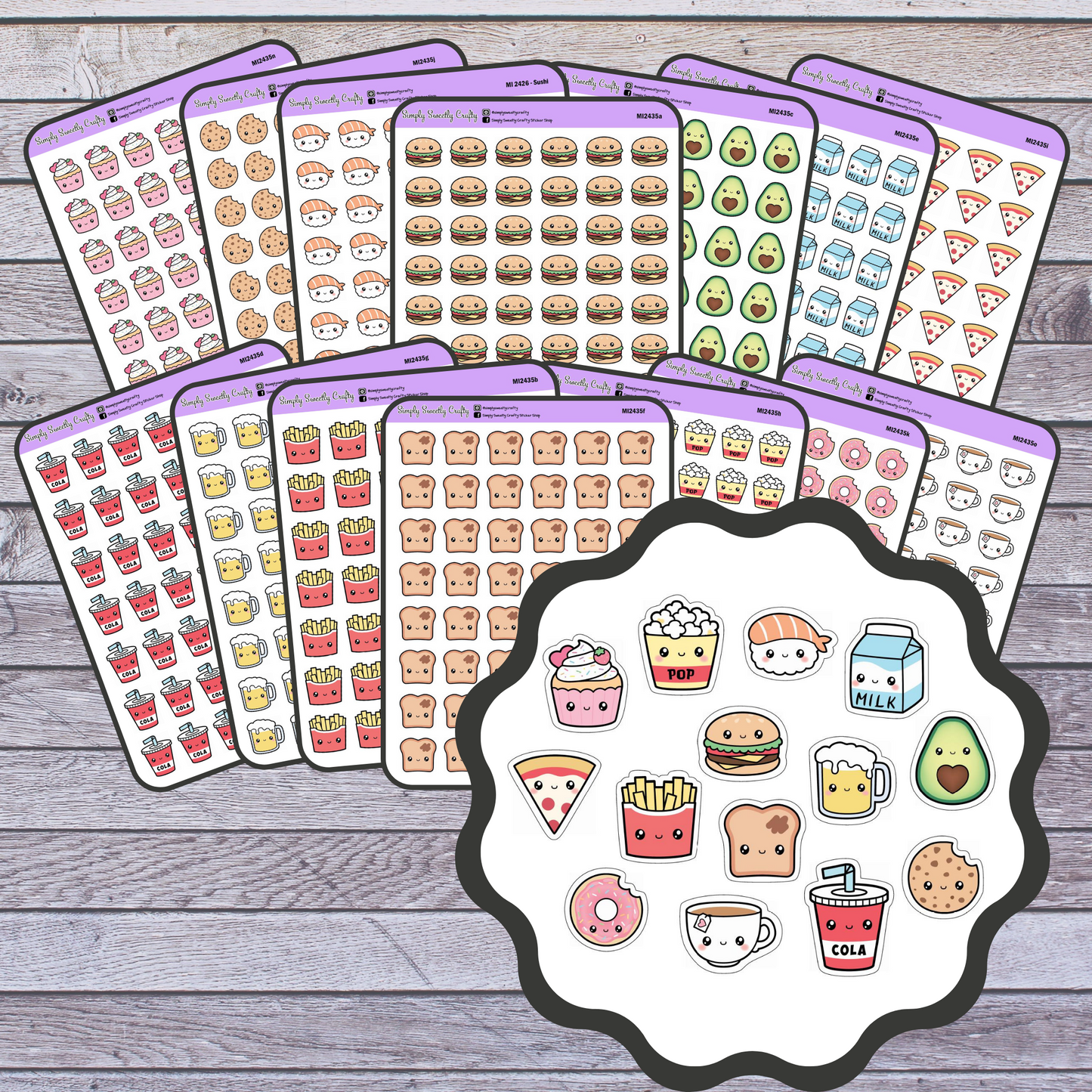 KAWAII FOOD Planner Stickers