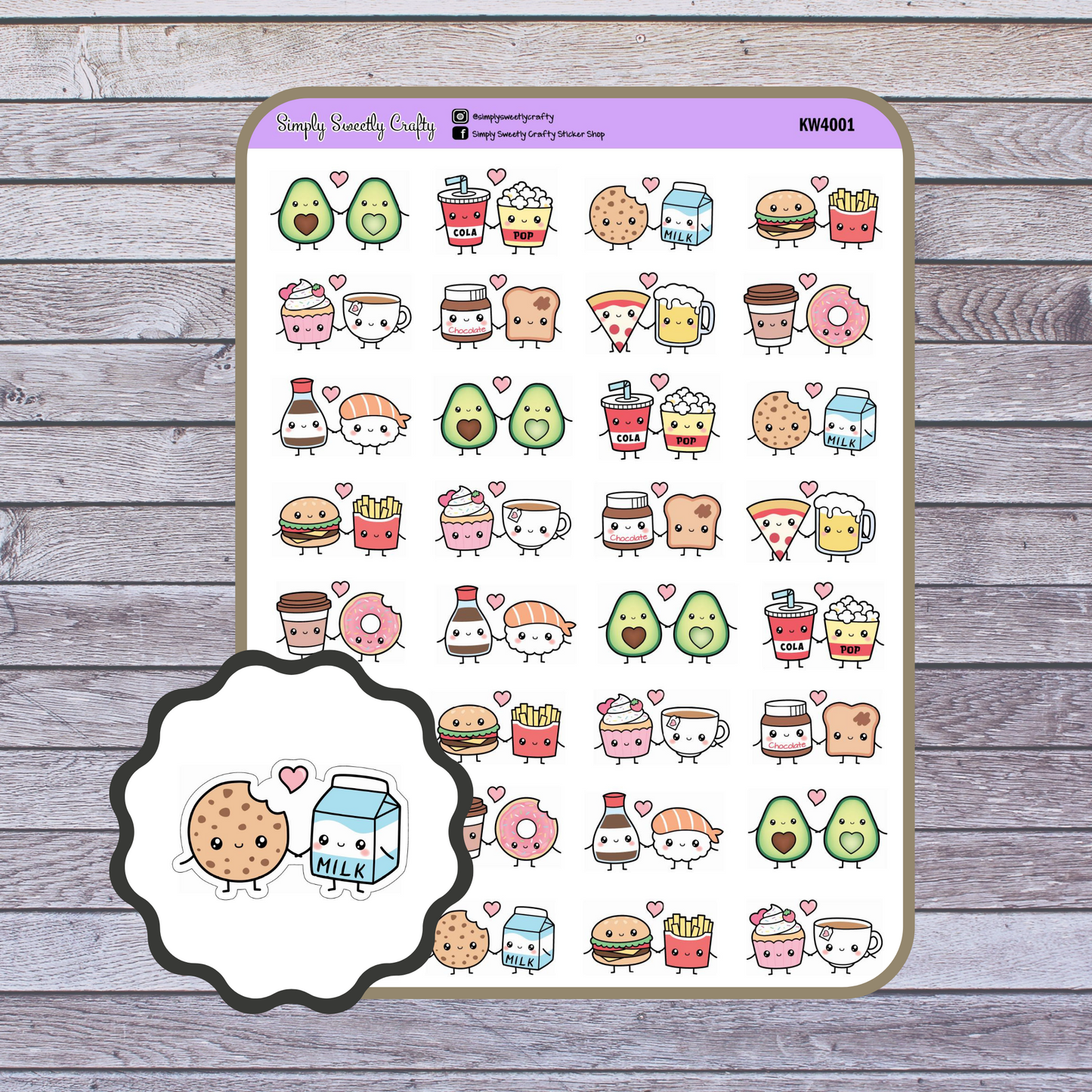 FOOD COUPLES Kawaii Planner Stickers