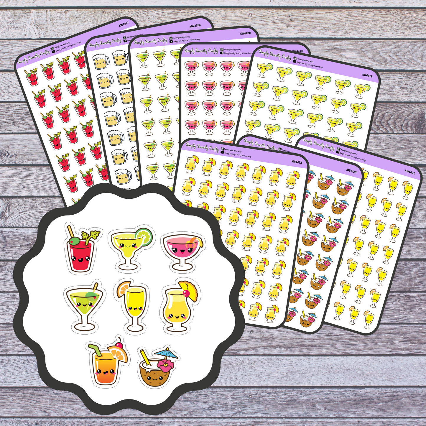 KAWAII ADULT DRINKS Planner Stickers