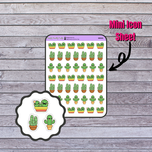 CACTUS Kawaii Planner Stickers