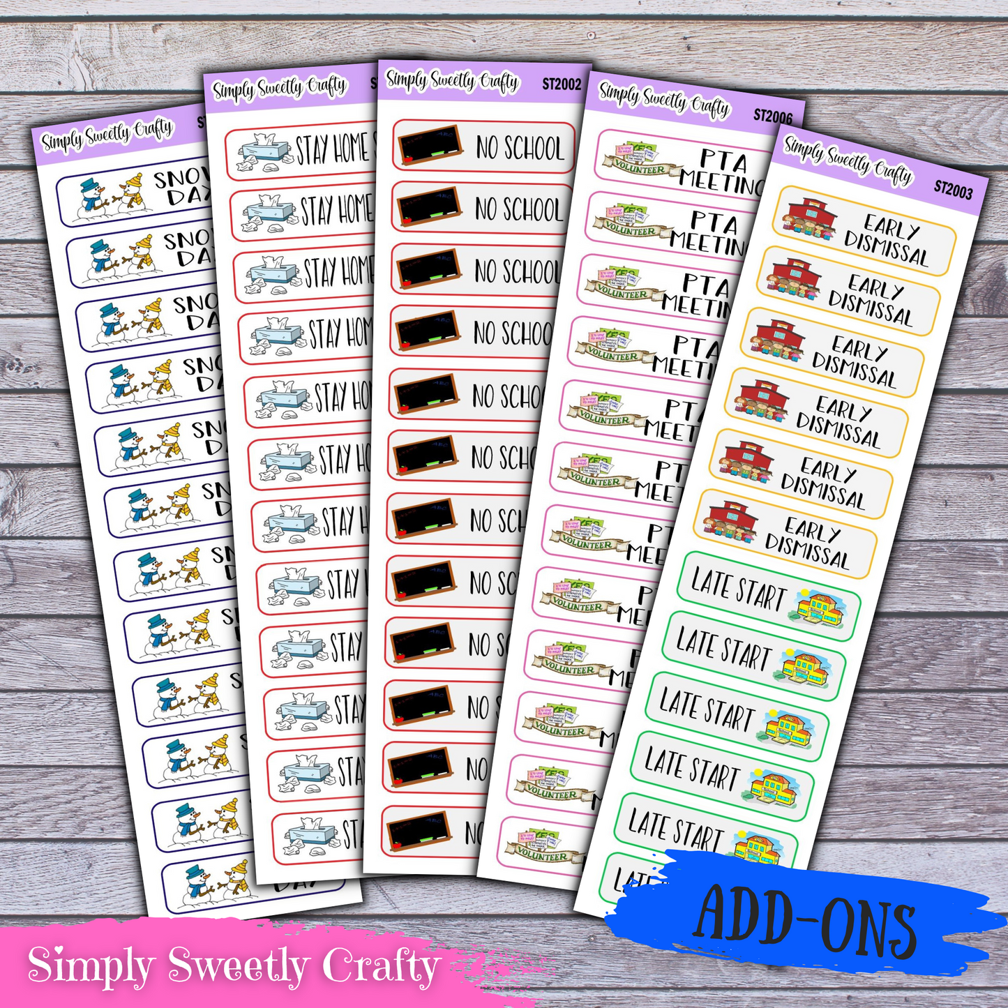 SCHOOL YEAR Planner Stickers Set