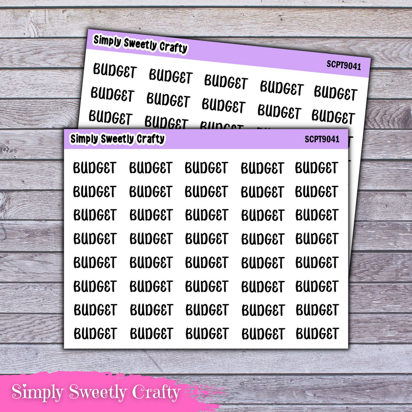 BUDGET Script Font Planner Stickers