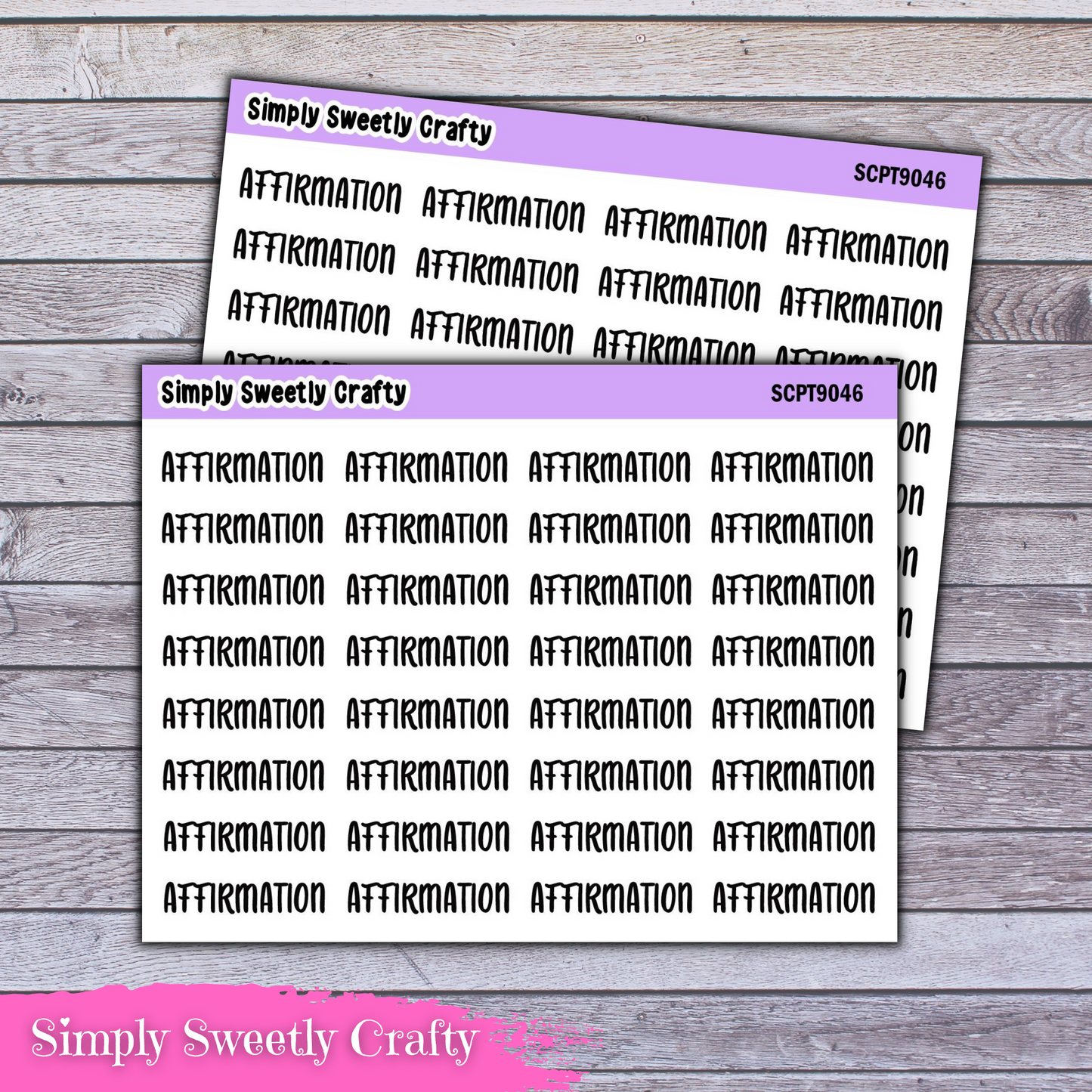 AFFIRMATION Script Font Planner Stickers