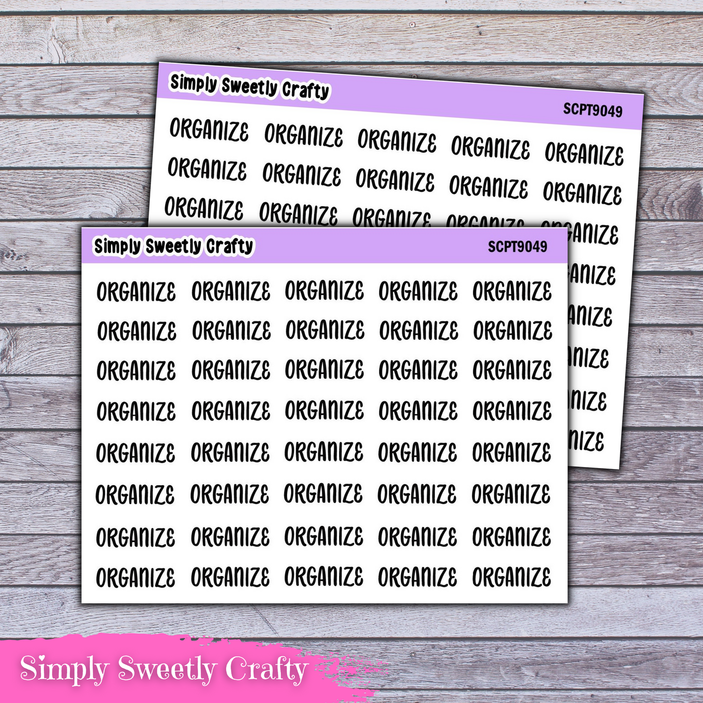 ORGANIZE Script Font Planner Stickers