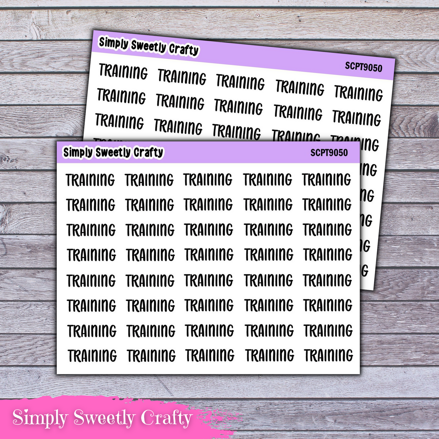 TRAINING Script Font Planner Stickers