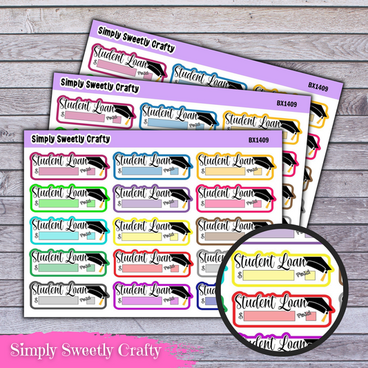 STUDENT LOAN BILL DUE Planner Stickers