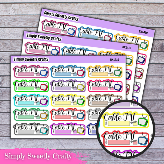 CABLE BILL DUE Planner Stickers