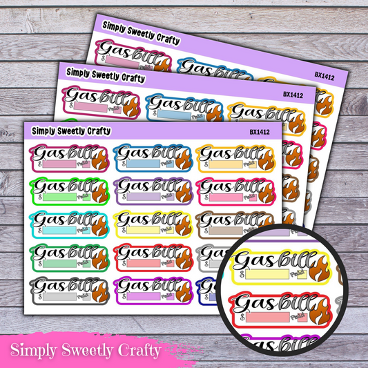 GAS BILL DUE Planner Stickers