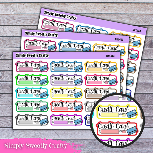 CREDIT CARD BILL DUE Planner Stickers