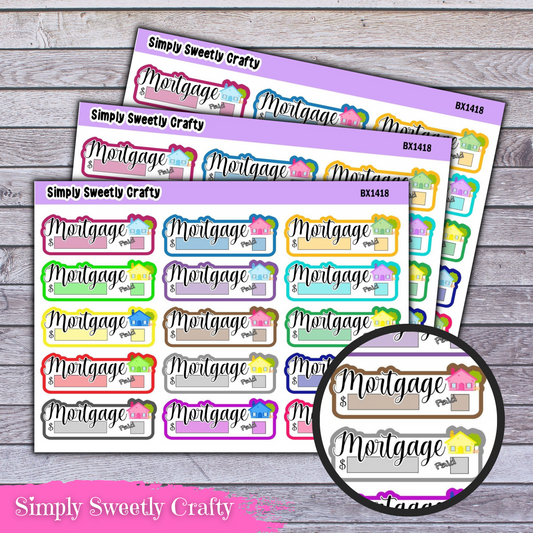 MORTGAGE BILL DUE Planner Stickers