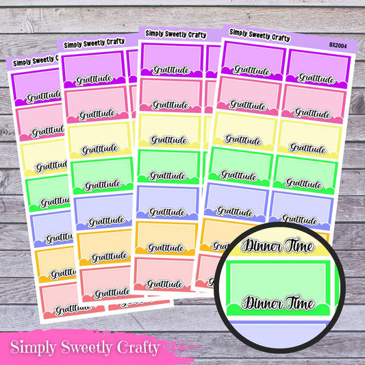 "DINNER TIME" SCALLOP HALF BOXES Planner Stickers