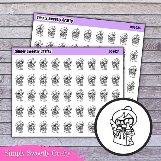 GROCERY - DOODLE GIRL Planner Stickers