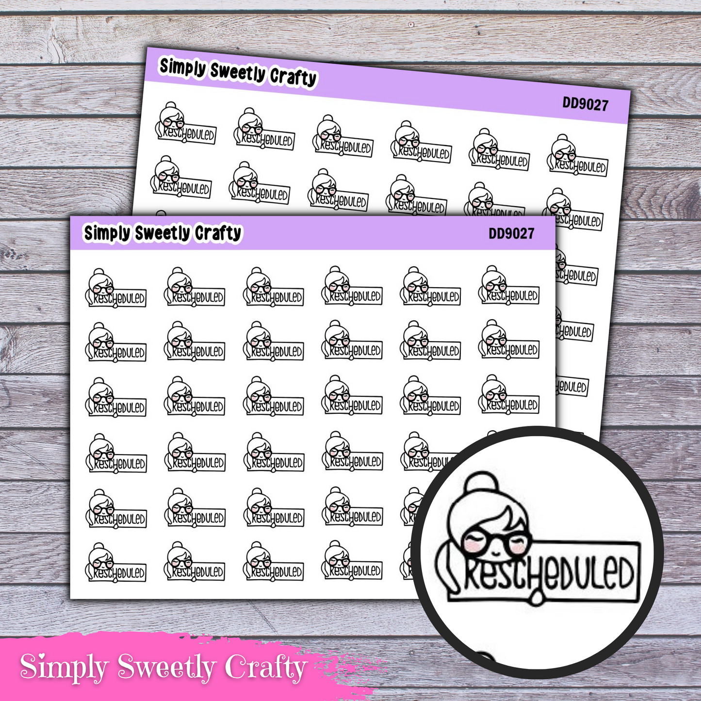 RESCHEDULED - DOODLE GIRL Planner Stickers