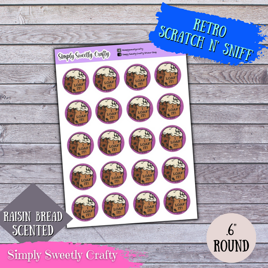 RAISIN BREAD Scratch n Sniff Retro Stickers [SCENTED]