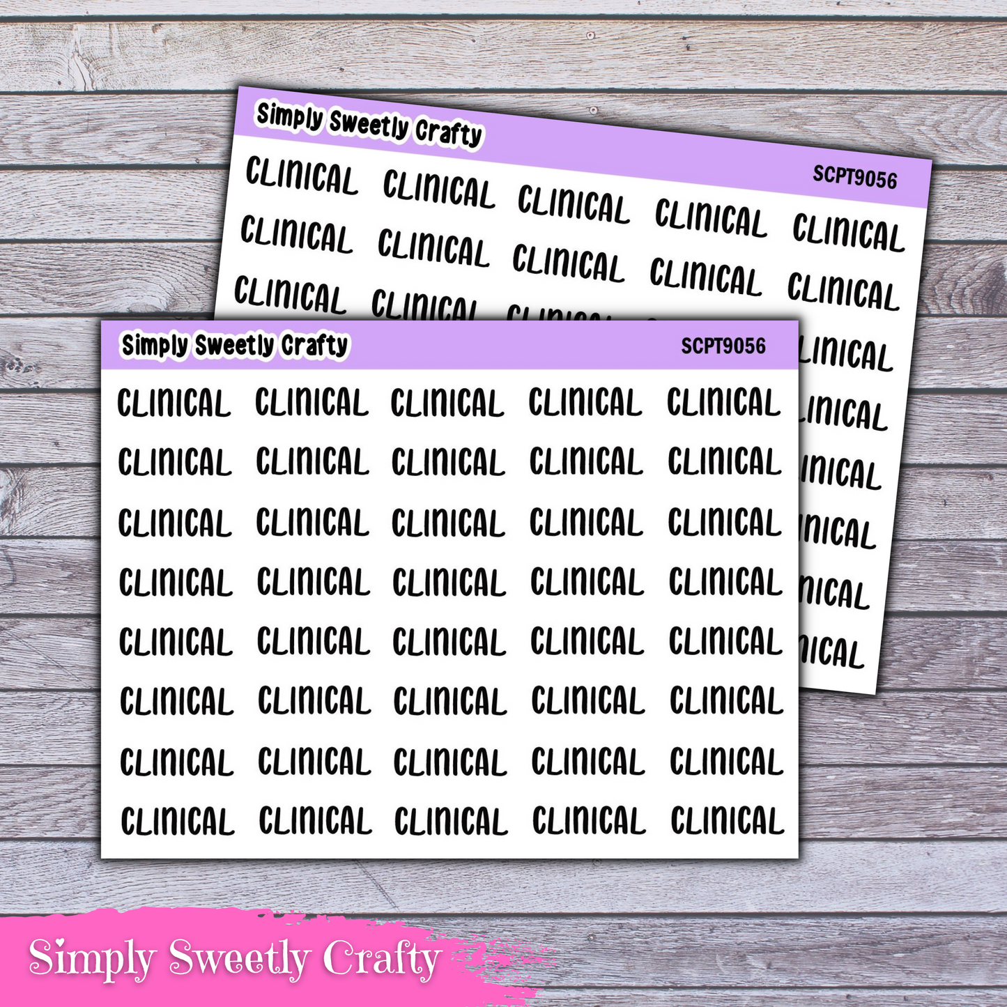 CLINICAL Script Font Planner Stickers