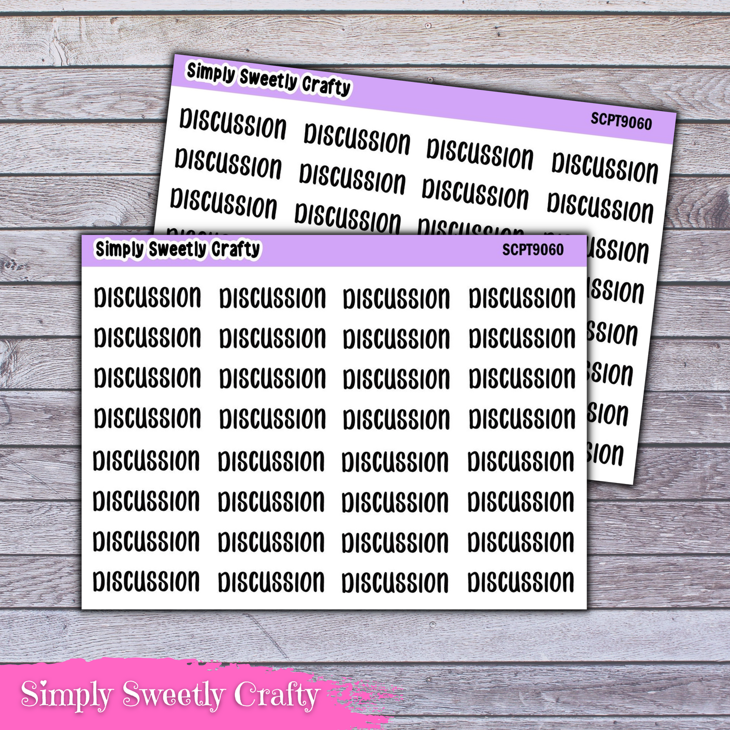 DISCUSSION Script Font Planner Stickers