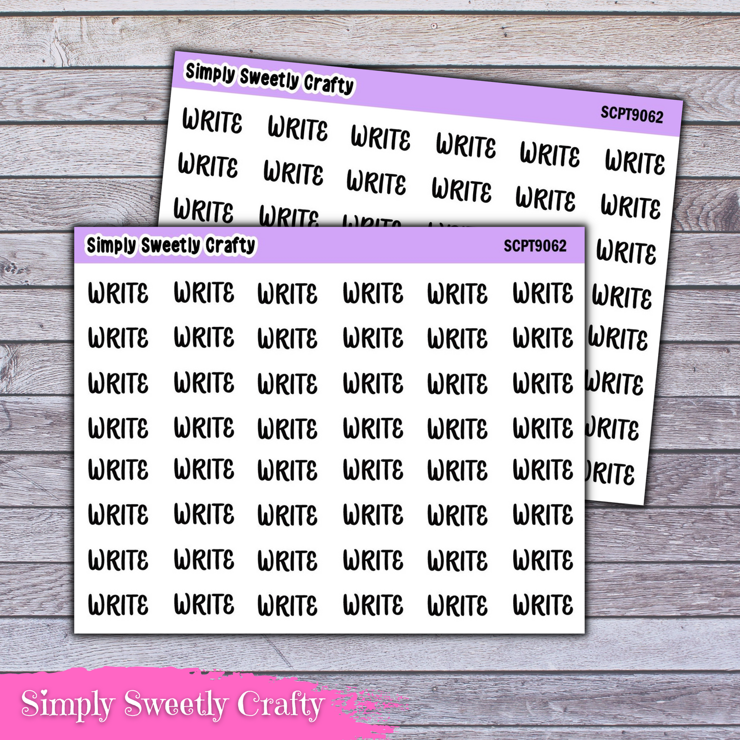 WRITE Script Font Planner Stickers