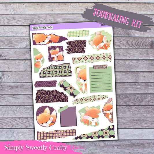 FRIENDLY FOXES Journaling Kit Planner Stickers