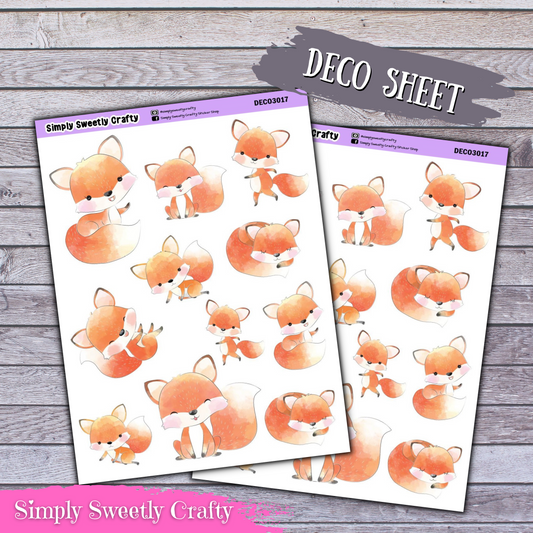 FRIENDLY FOXES Deco Planner Stickers