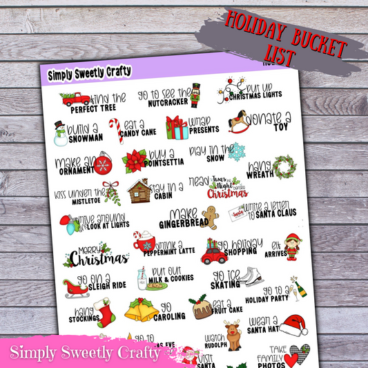 HOLIDAY BUCKET LIST Planner Stickers