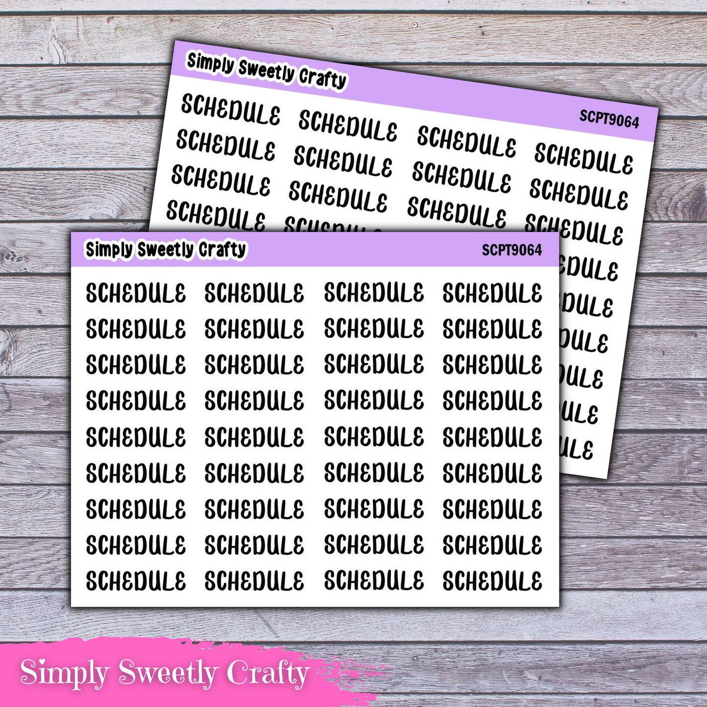 SCHEDULE Script Font Planner Stickers