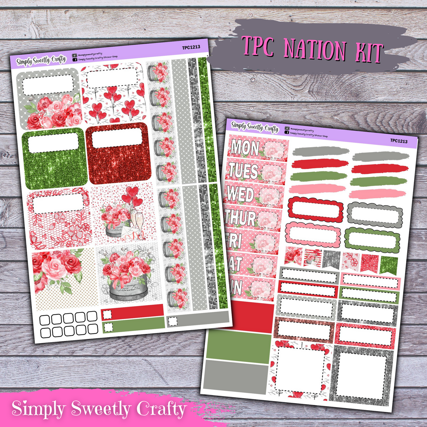 VALENTINE ROSES - TPC Planner Kit