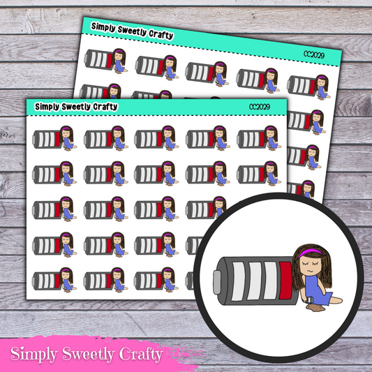 EXHAUSTION "CAROLINE" Character Planner Stickers