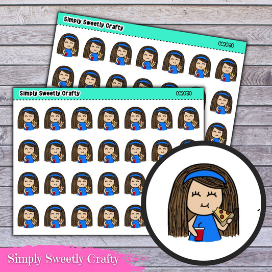 PIZZA BINGE "CAROLINE" Character Planner Stickers