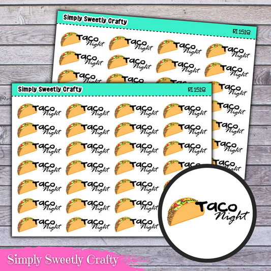 TACO NIGHT Icon Planner Stickers