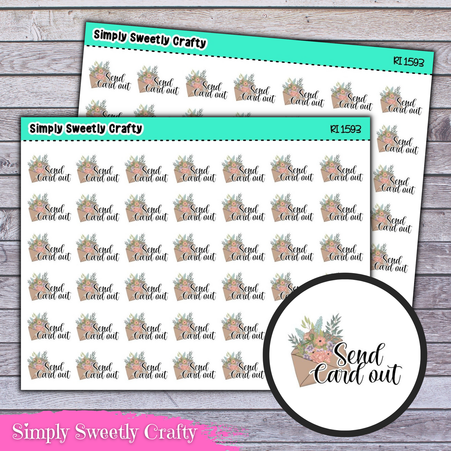 SEND CARD OUT Icon Planner Stickers