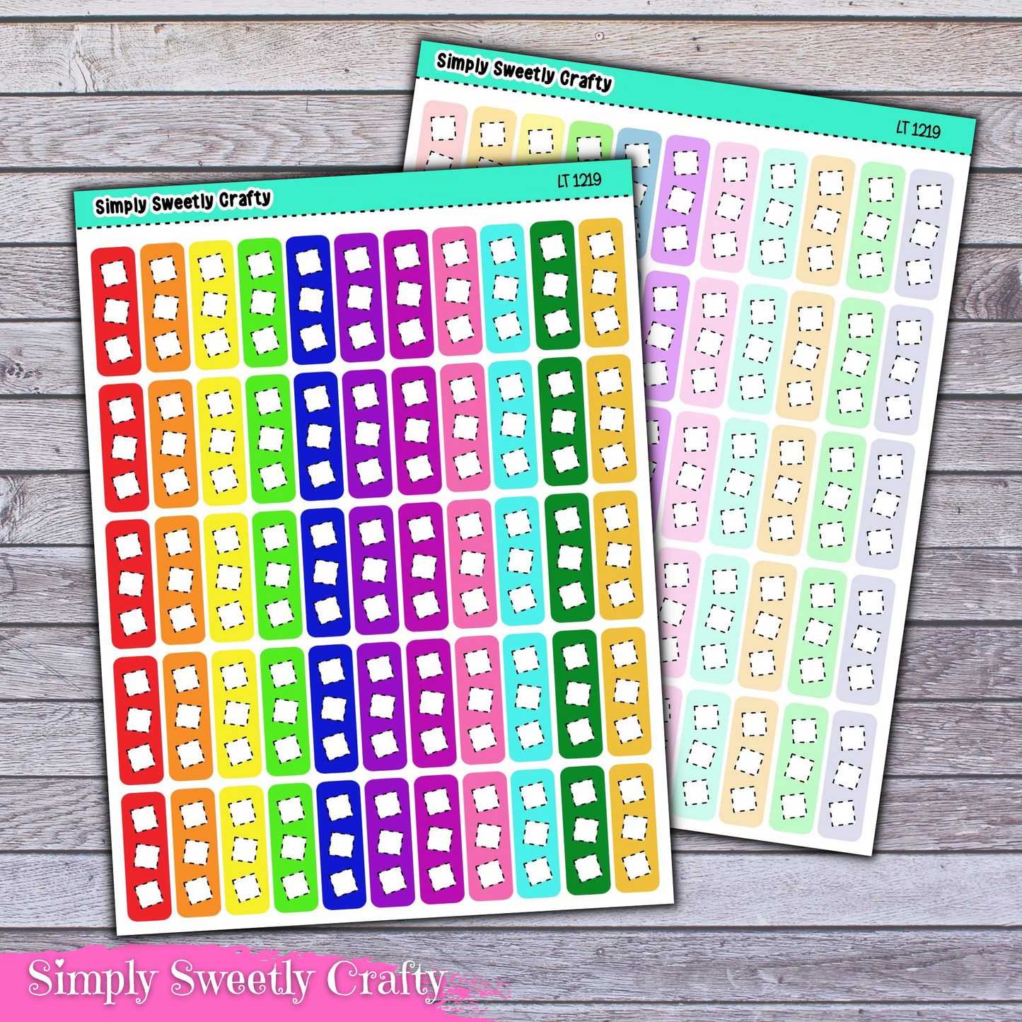 PASTEL COLOR - SHORT CHECKLIST Planner Stickers